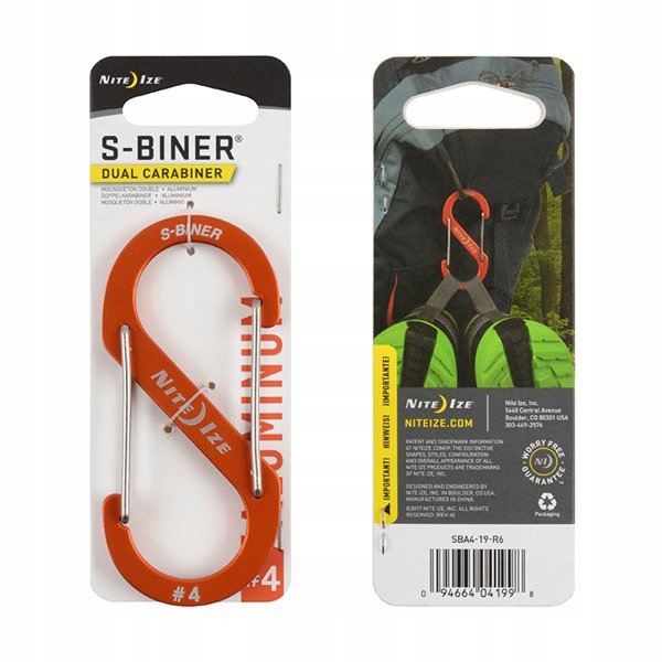 

Karabinek S-Biner Aluminum #4 Pomarańczowy Usa