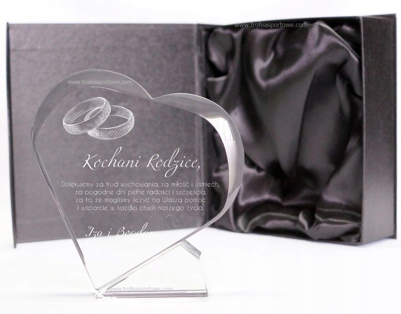 svatba soška Srdce Poděkování rodičům svědků s gravírováním pouzdro