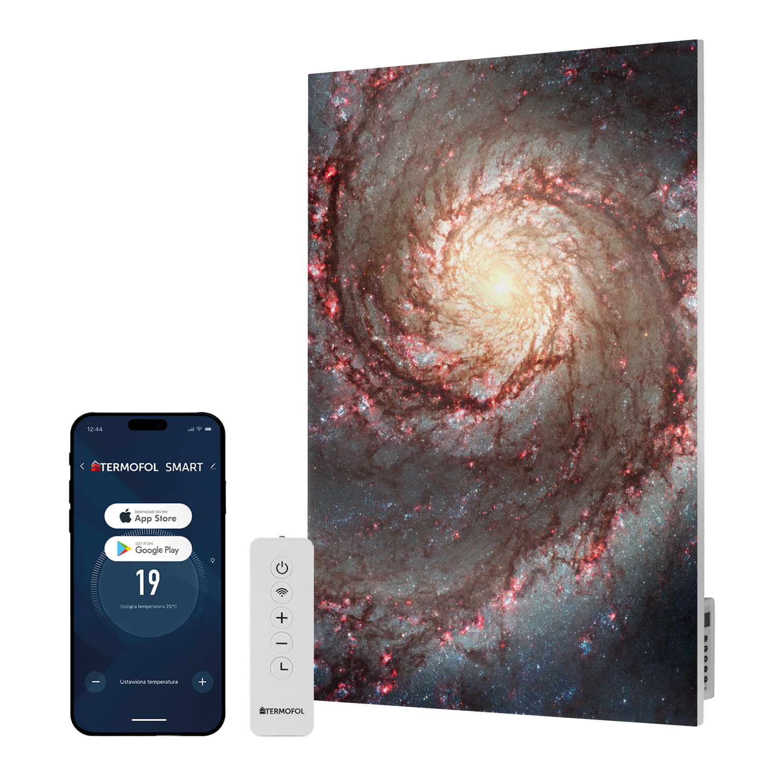 Infračervený ohrievač obraz špirálová galaxia 500 W 85x60 cm WiFi