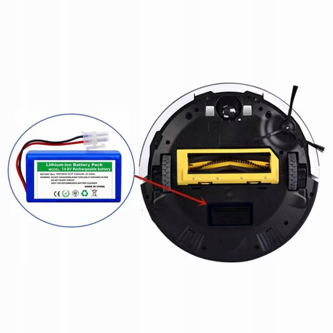 Akumulator Bateria do iLife A4s A6 V7s X620 14,4V Waga produktu z opakowaniem jednostkowym 0.1 kg