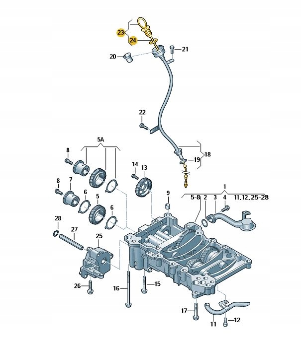 ORYGINAŁ BAGNET MIARKA OLEJU AUDI 2.0 TDI ORYGINAŁ ASO Numer katalogowy części 03L115611M