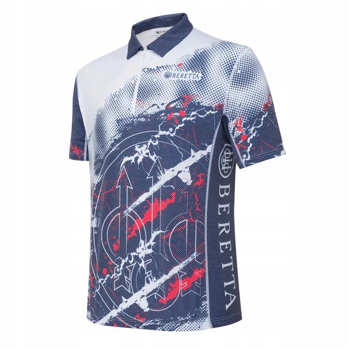 Koszulka strzelecka polo Beretta Rush Trident MT421 Blue & Red M