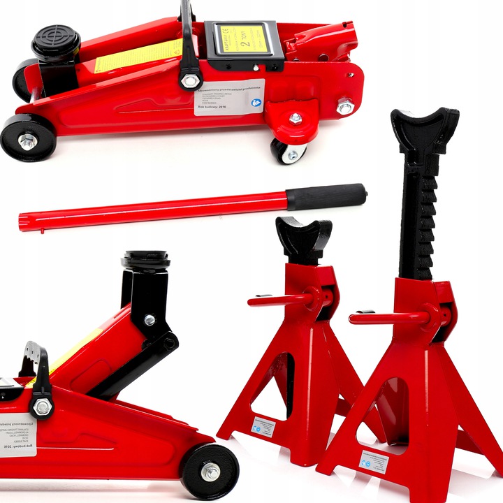 PODNOŚNIK ŻABA 2T SAMOCHODOWY LEWAREK + KOBYŁKI 2T