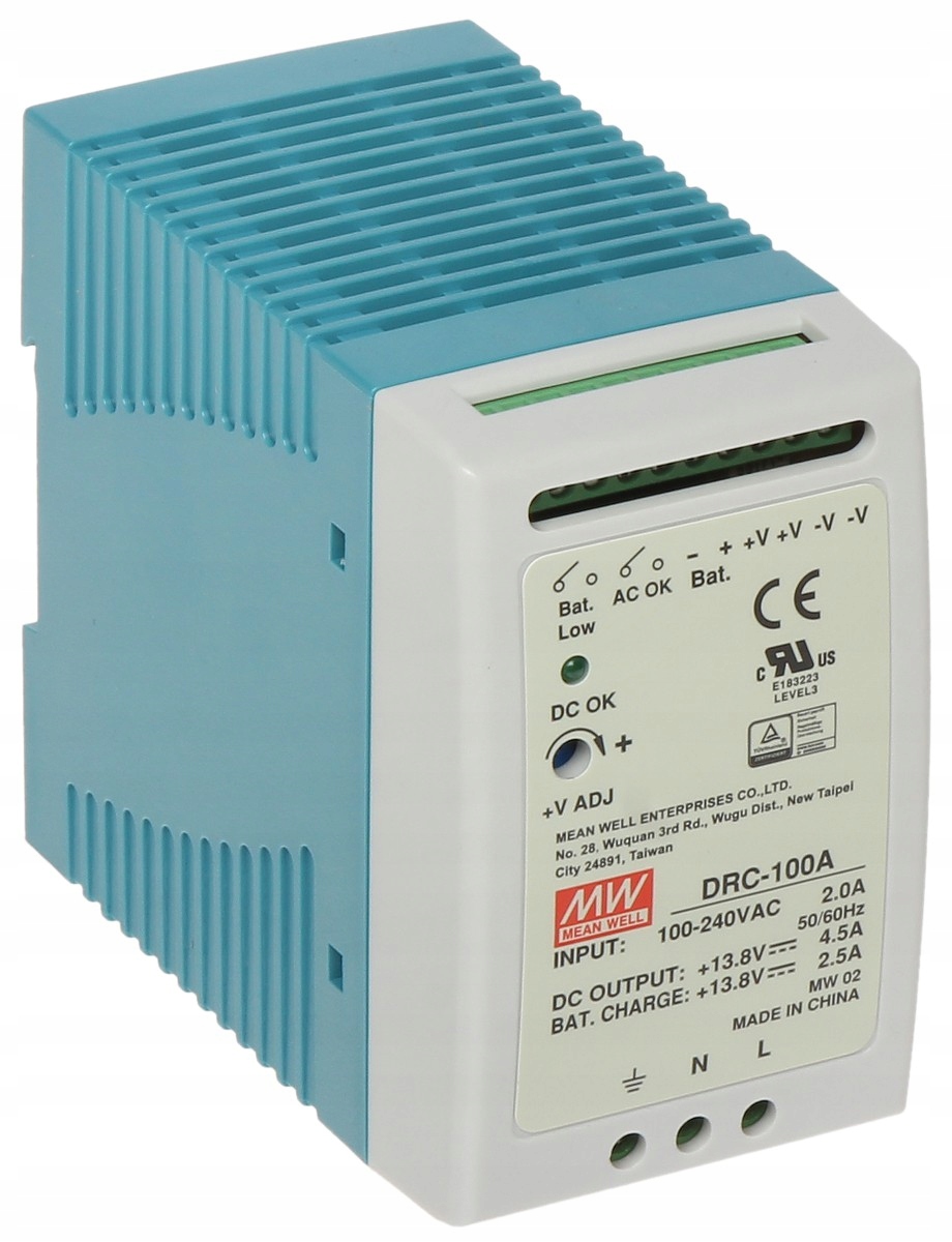 Zasilacz buforowy impulsowy DRC-100A 13.8V 100W IP20