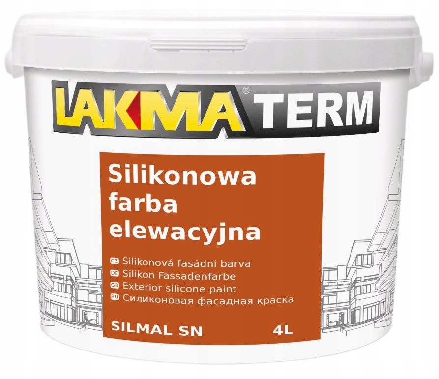 Farba Emulsja Fasadowa Silikonowa Biała Silmal Sn Lakma 4 L