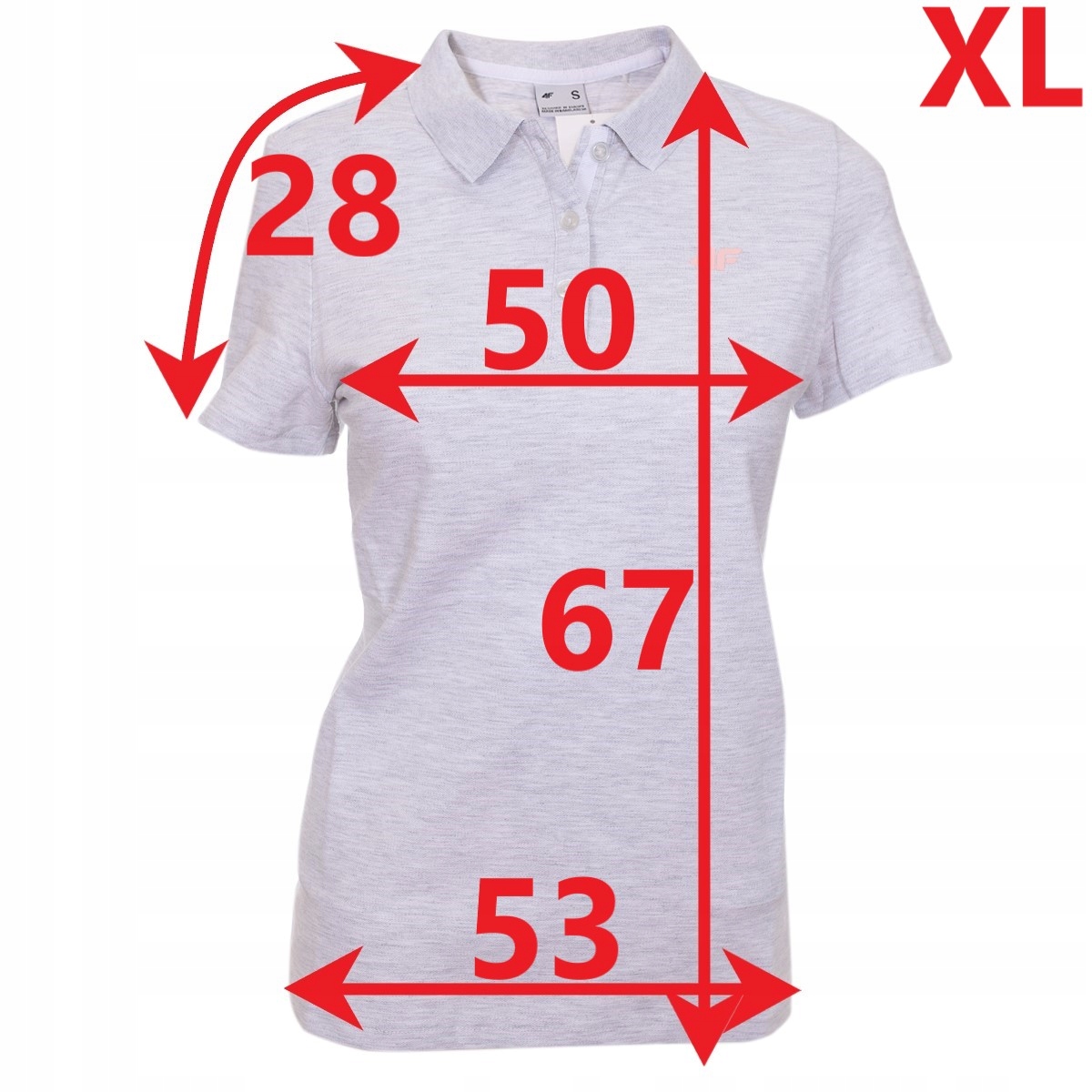 4F KOSZULKA DAMSKA POLO BAWEŁNA NOSH4 TSD007-10M Kolor szary