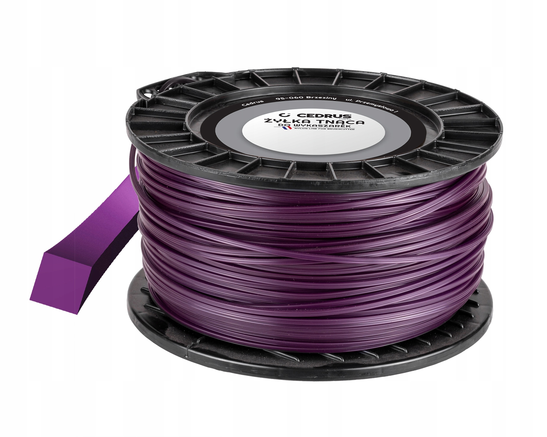 Linka Żyłka Tnąca Do Kos i Podkaszarek 3.0 mm 132 M kwadrat fioletowa