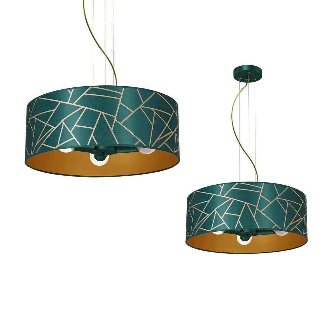 Závesná lampa Ziggy White Gold/Bottle green 3xE27