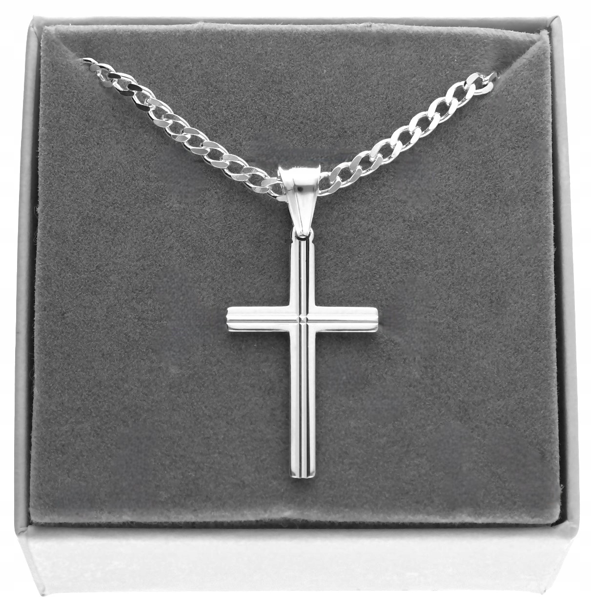 Pánský Řetízek pancr 3 mm s křížkem stříbro 925, 50 cm