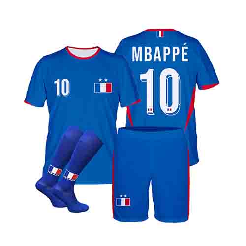 Strój Piłkarski MBAPPE Francja Komplet KOSZULKA SPODENKI GETRY