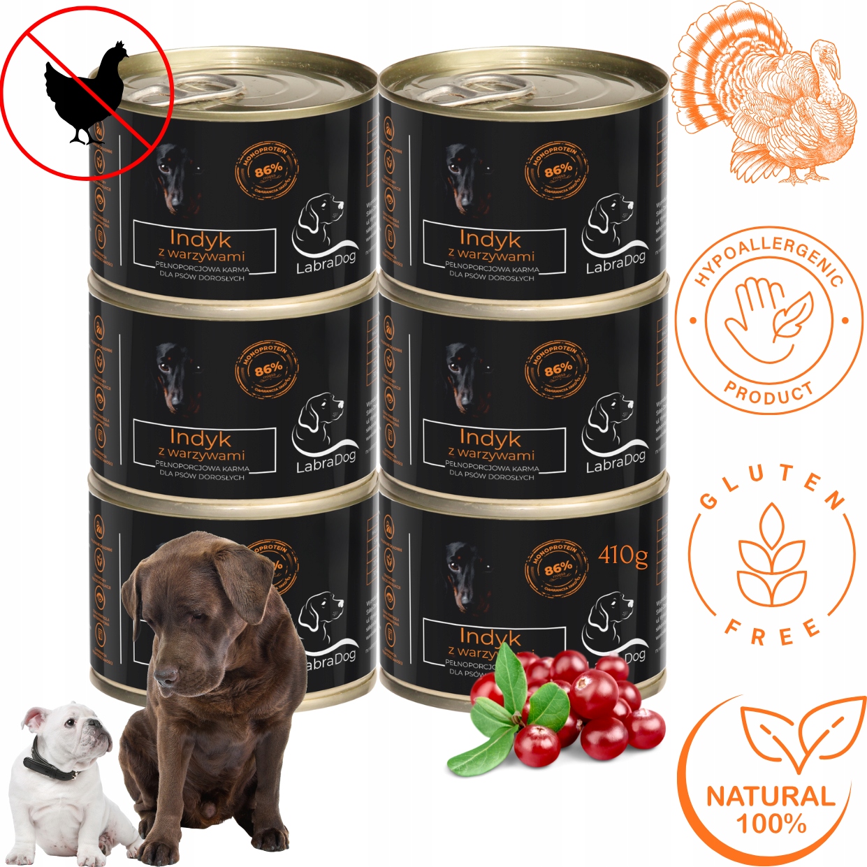 Levně LabraDog Superfood Krůta se zeleninou na alergie mono bez obilovin 6x410 g