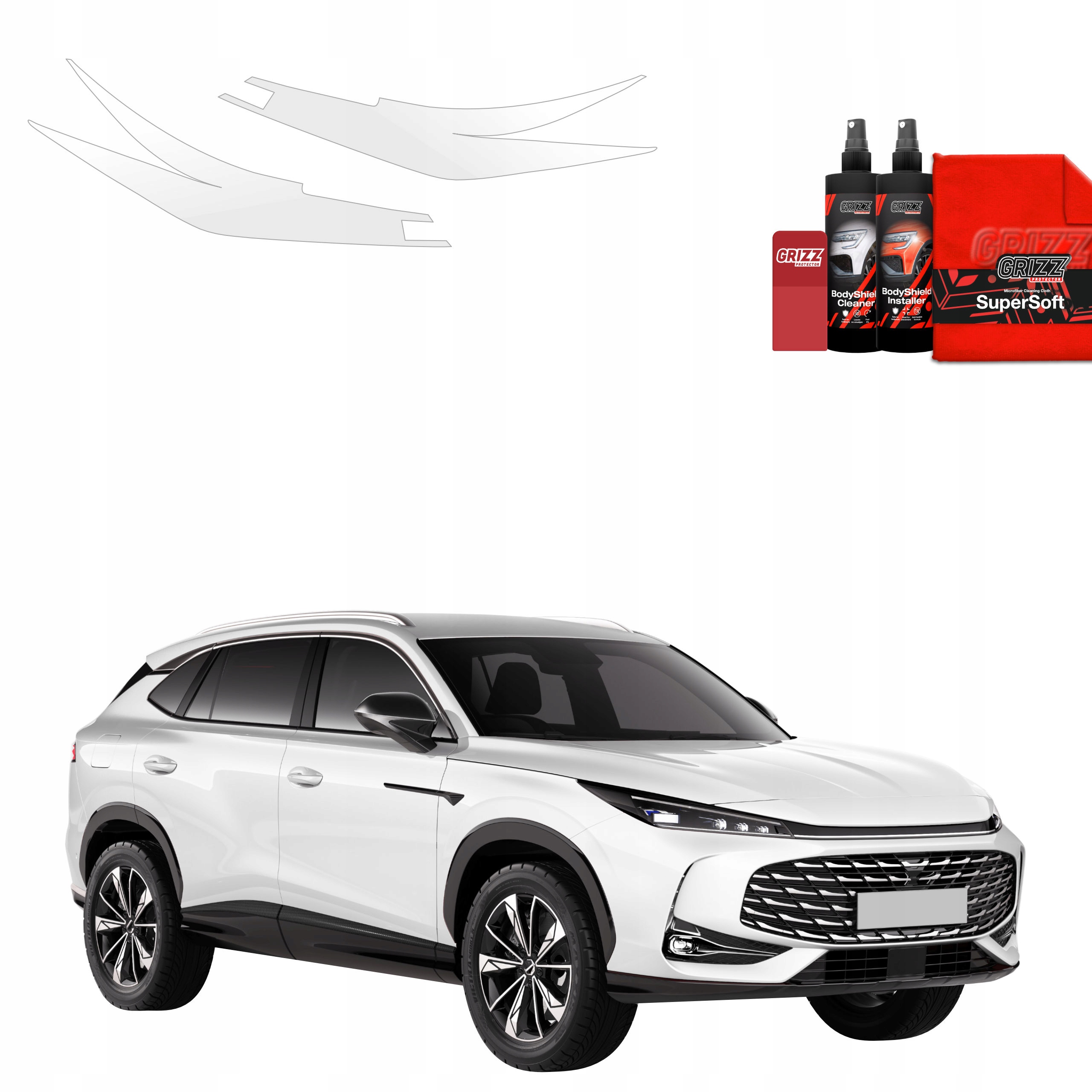 2v1 Fólie Ppf dýha pro lampy do Mg Hs (2024-2025) Grizz