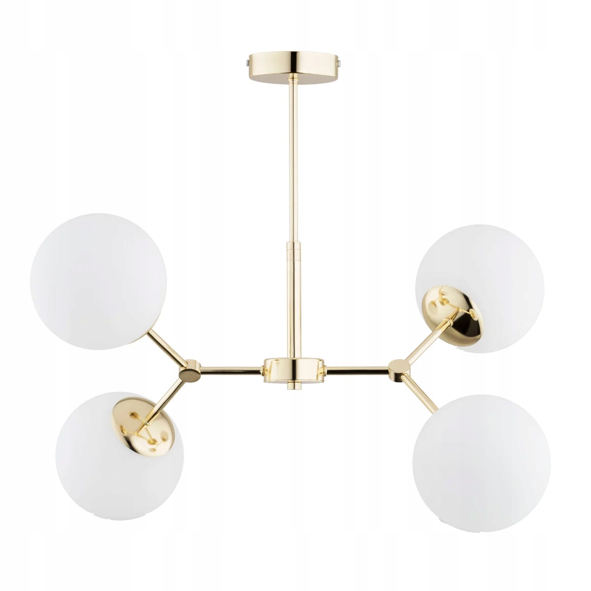 Alfa Závesná lampa zlatá 4xE14 10W Moderná sklenená guľa Foton