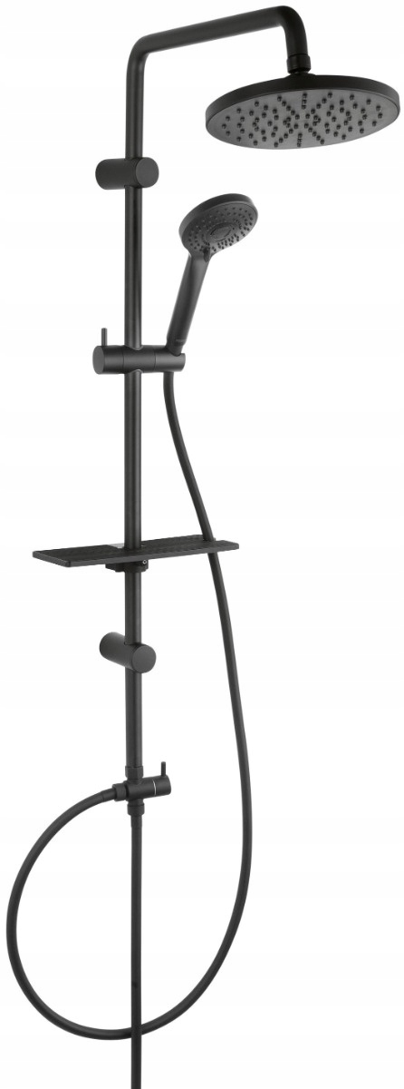 Ferro Stenový Sprchovací Set S Dažďovou Sprchou Rondo Lux Black, Čierny