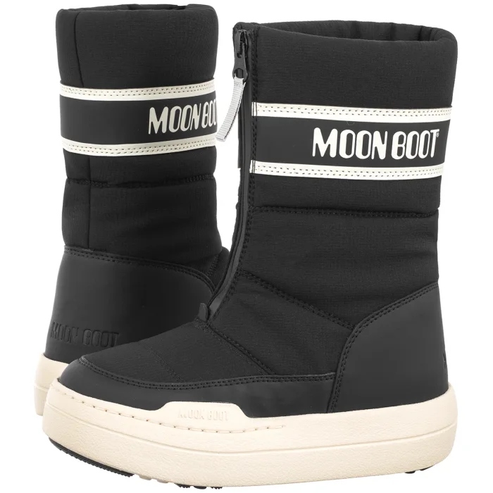 Buty Zimowe dla Dzieci Śniegowce Moon Boot Black 3440080 N001 Czarne
