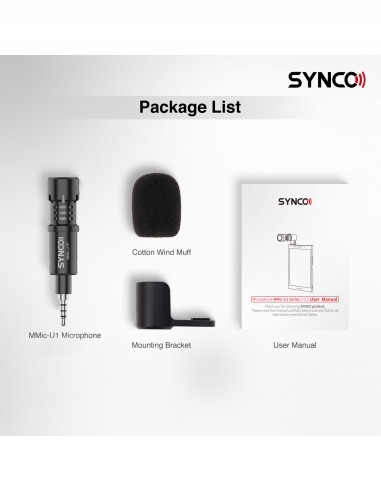 Synco U1 mikrofon do smartfonów złącze Jack 3,5mm