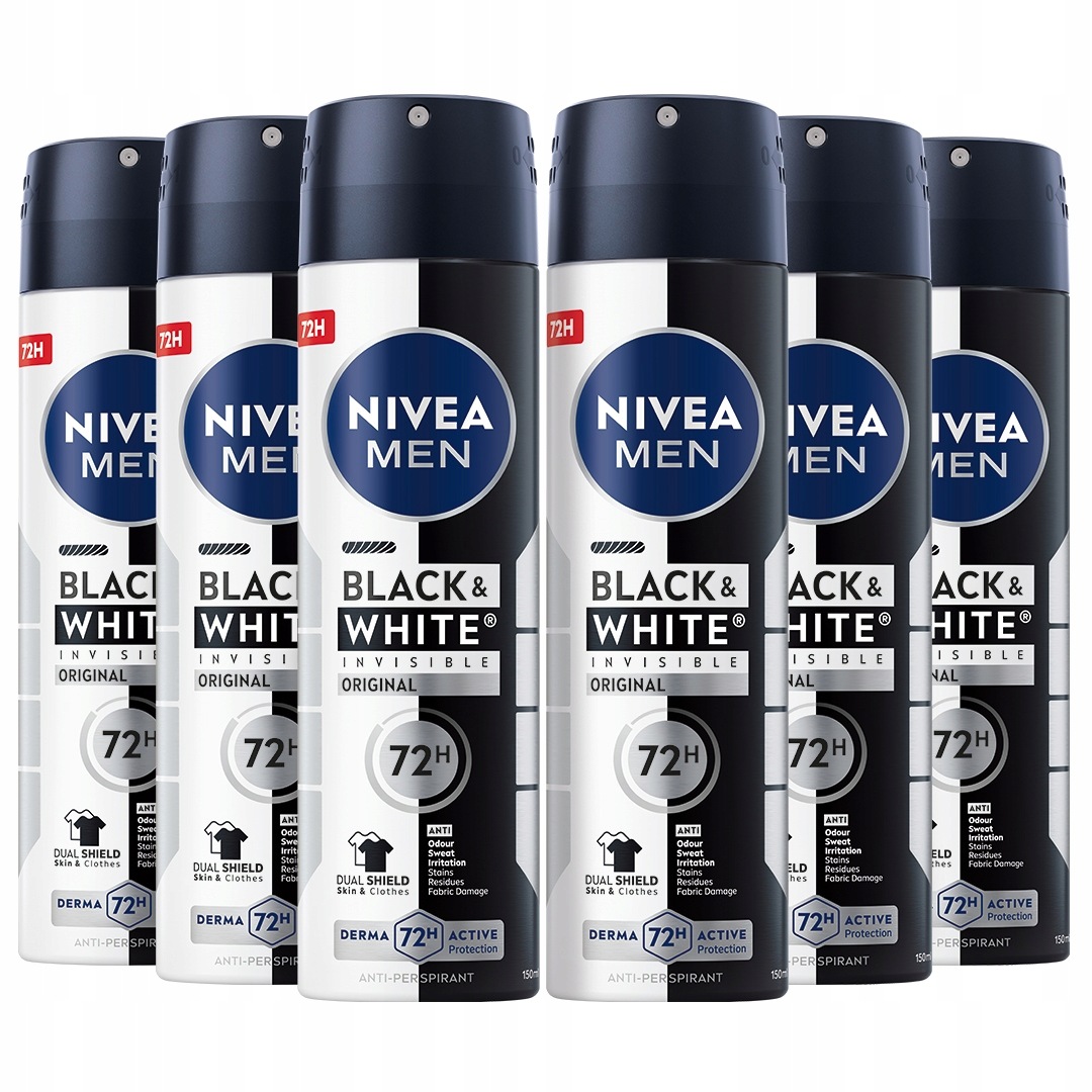 Men Black&White Invisible Zestaw antyperspirant spray męski