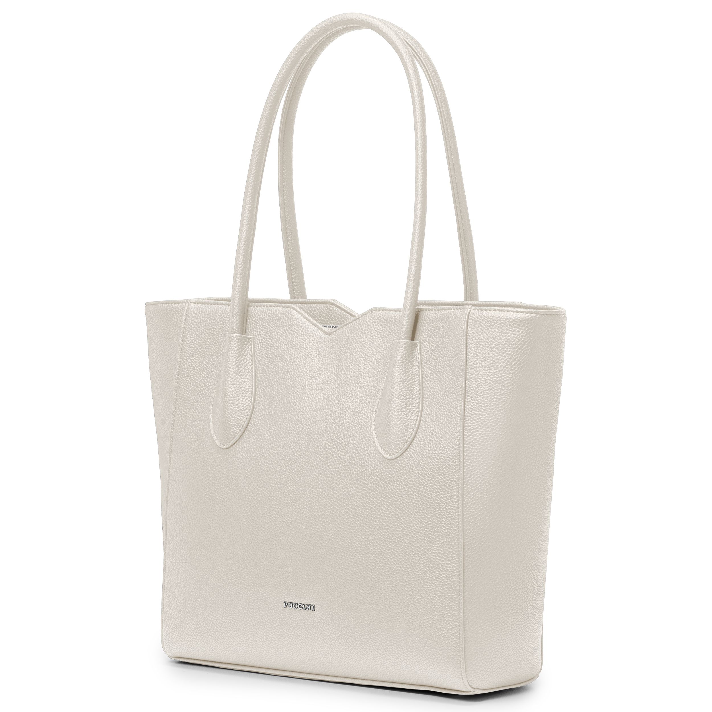 Torebka Shopper Damska Puccini Duża Mieści A4 Beż Z Wycięciami BML053D-6B