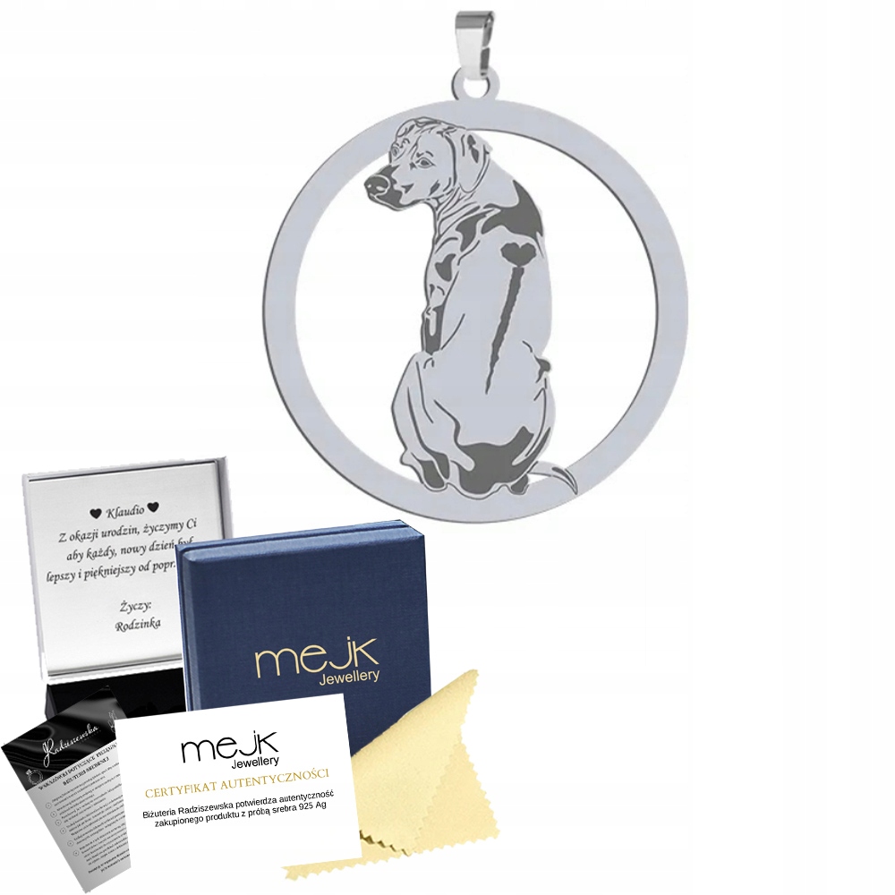 Stříbrný přívěsek se psem Rhodéský ridgeback 925 Šperky Dárek Gravírování