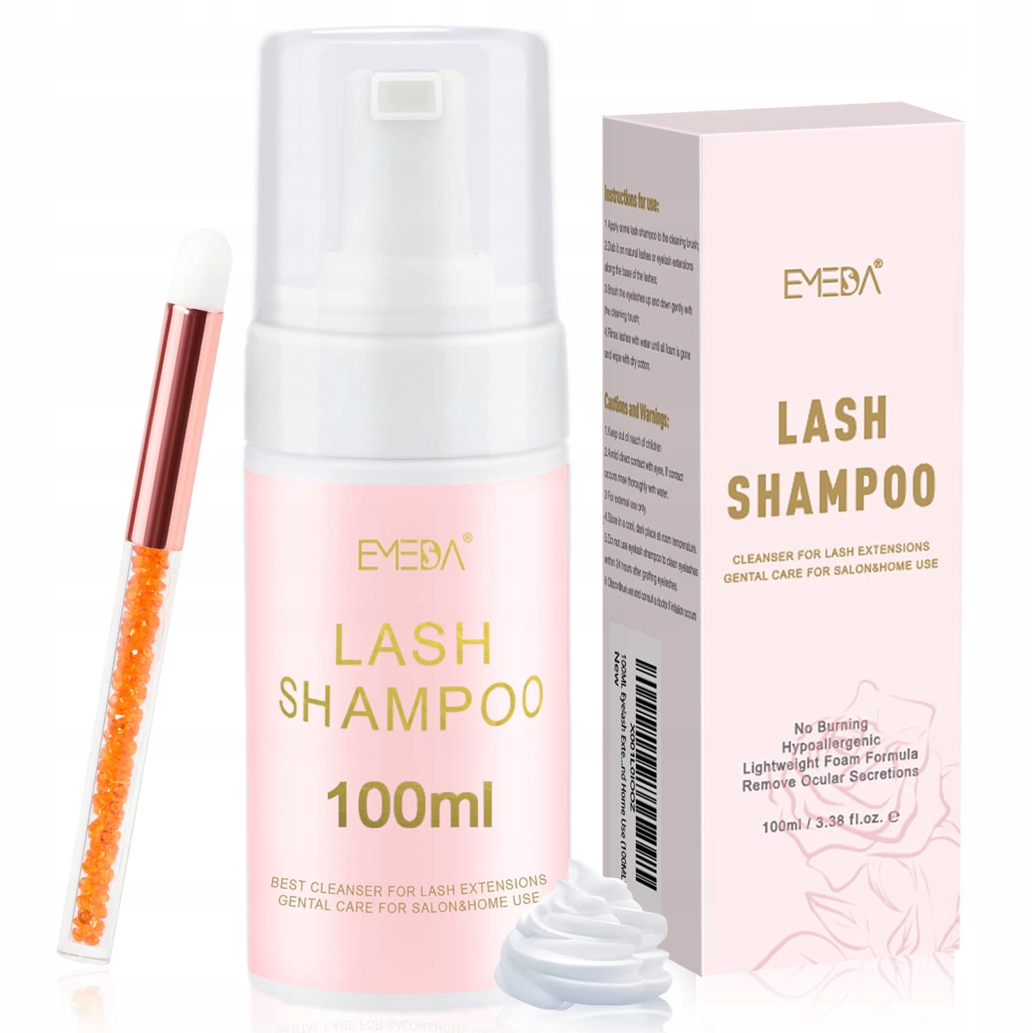 Šampon na řasy Emeda prodlužující čištění Pěna 100 ml