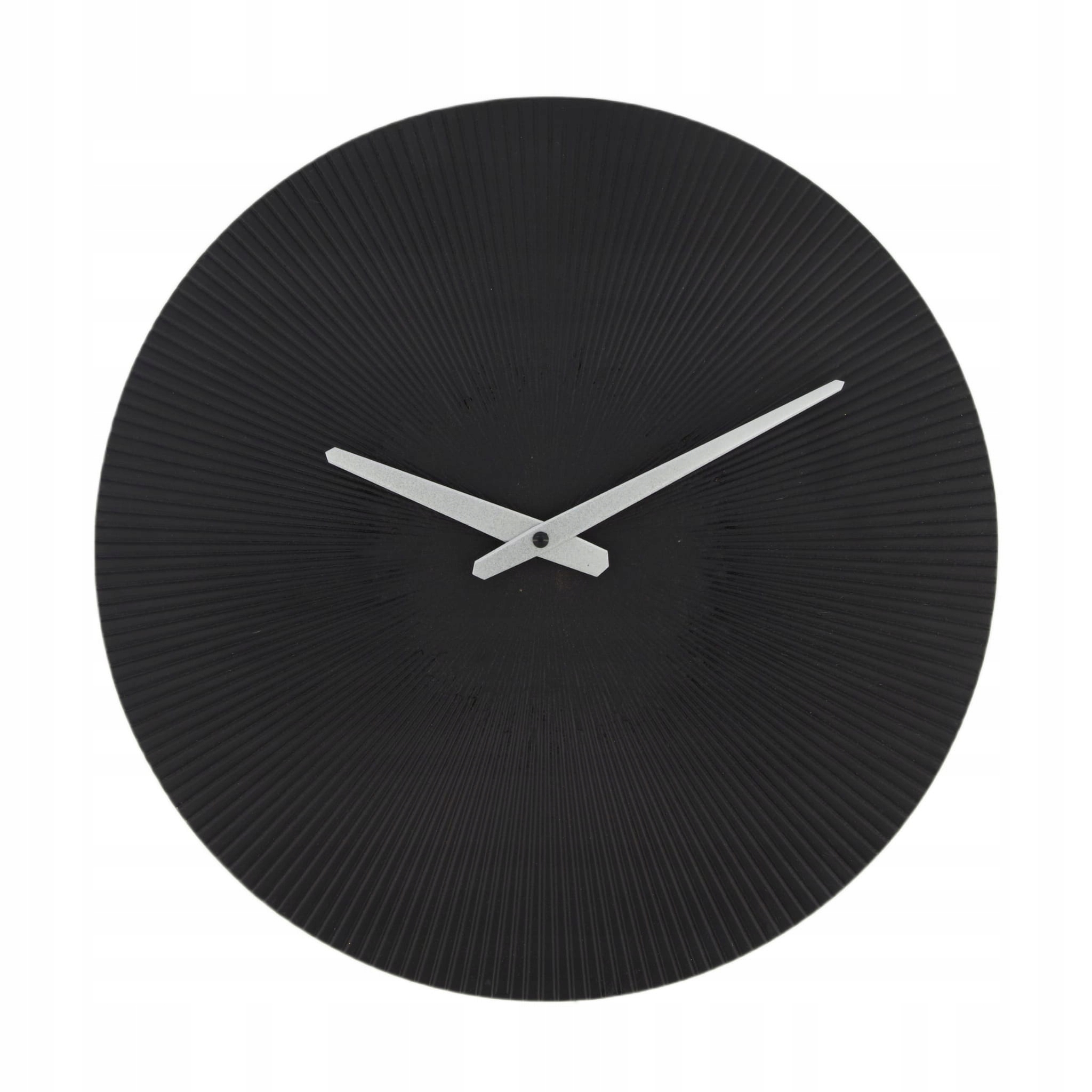 Černý kulatý hodinový stroj, hladký Mdf, 39.5 cm