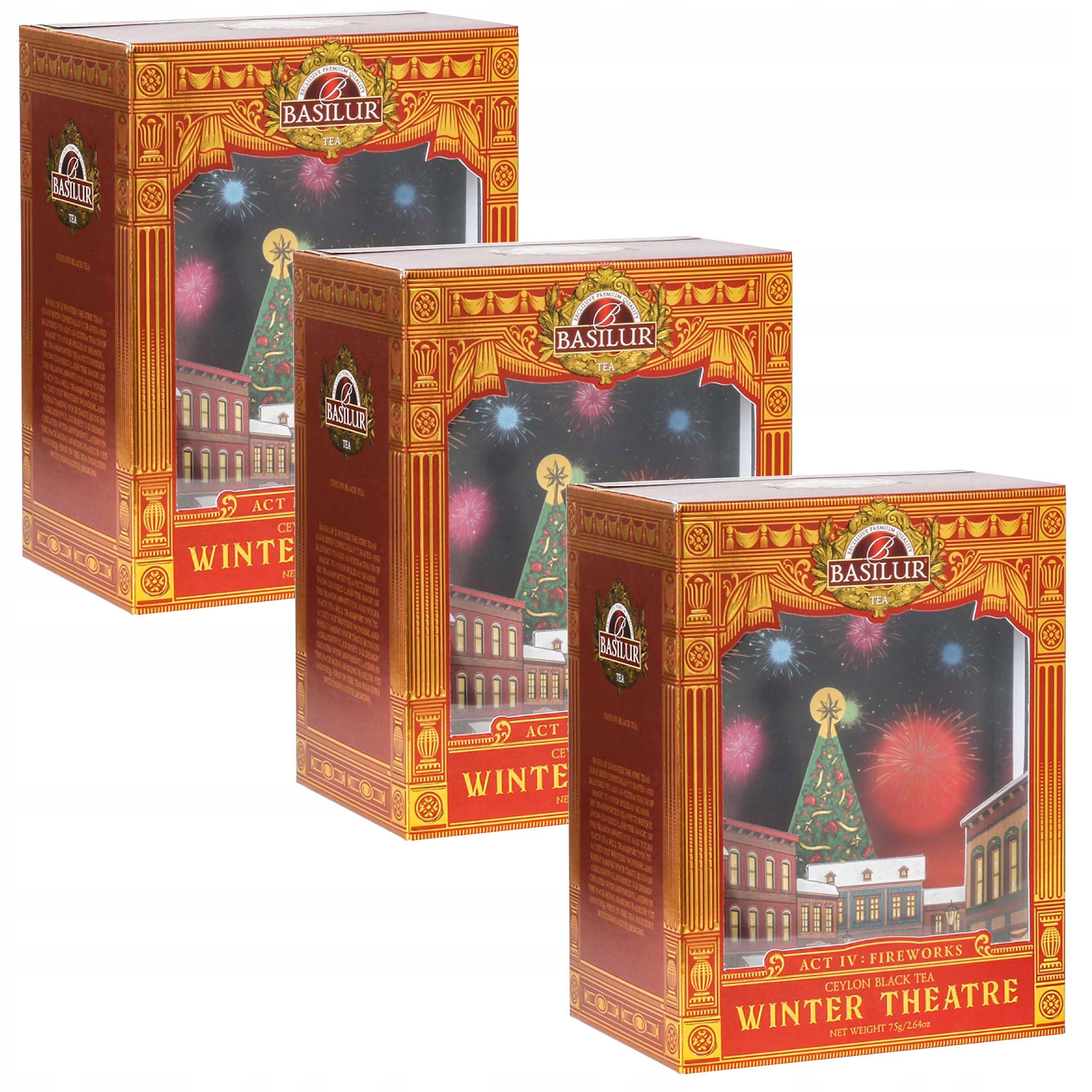Basilur Winter Theatre Act IV Czarna herbata liściasta, Orange 75g x3