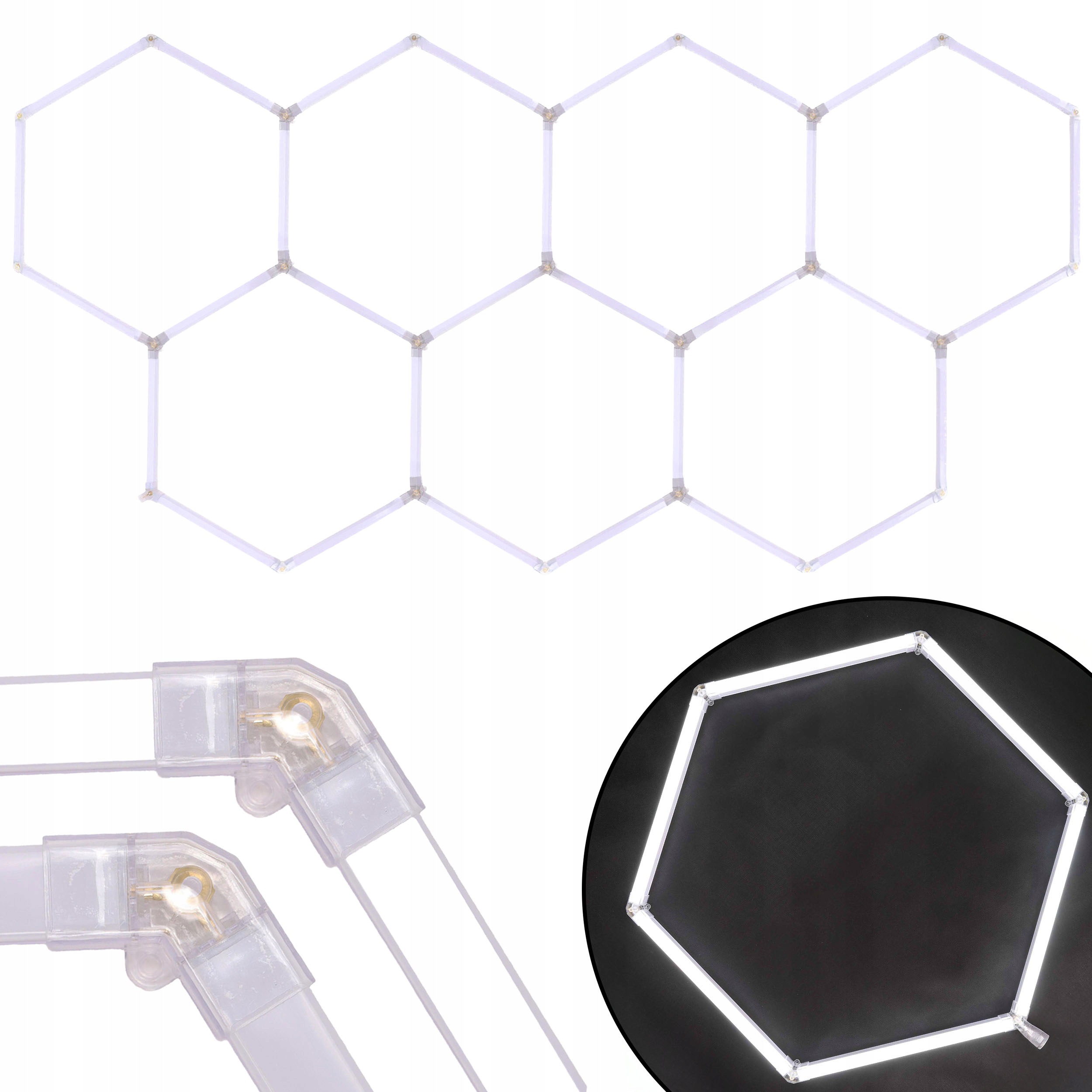 Hexagon Led Lampa 248W 6500K Modulárny Stropný Panel Garážová Dielňa