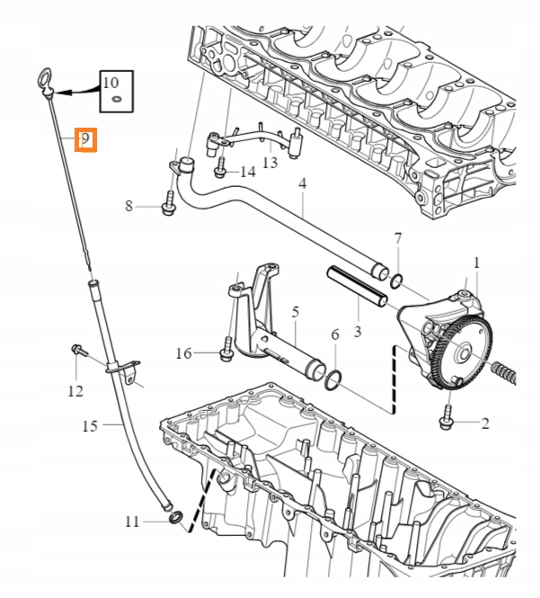 MIARKA BAGNET OLEJU OE VOLVO XC60 XC70 31316562 Part number 31316562