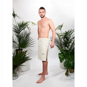 Pánský vázací kilt ze 100% přírodní bavlna Yeye Ecru XL