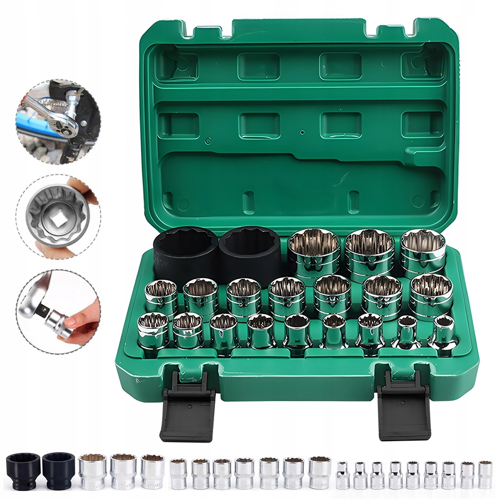 Komplet Nasadek 21 Szt 1/2 8-36MM Chrom-molibden W Skrzynce Narzędziowej