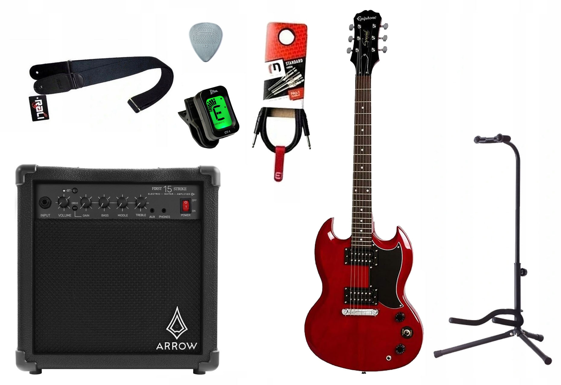 Elektrická kytara Epiphone Ltd SG-Special-I Ch Zesilovač 15W Kabelová sada