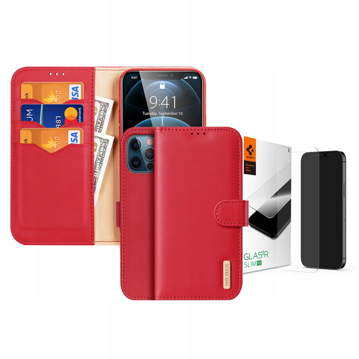 

Duxducis Etui Do Iphone 12/12 Pro + Szkło Spigen