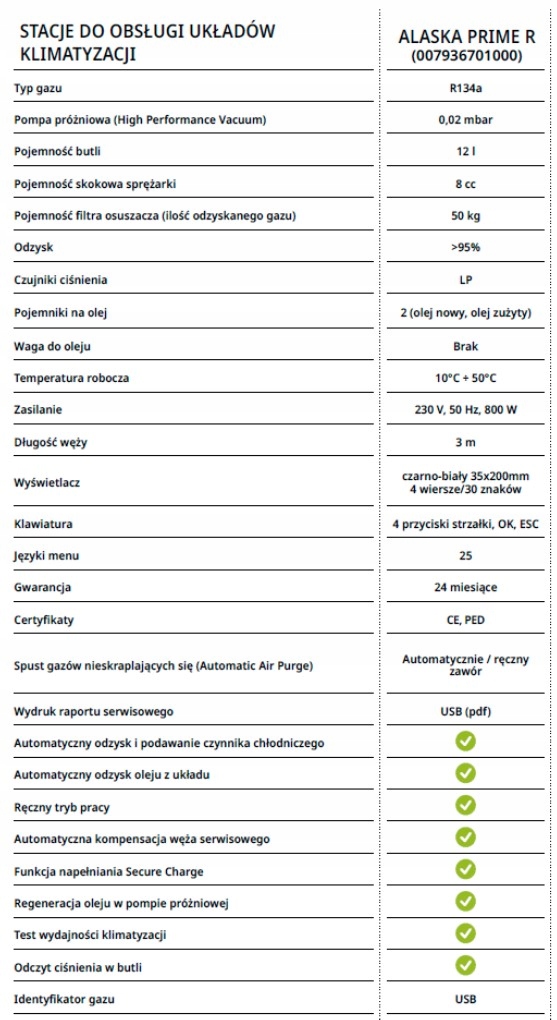 Stacja Klimatyzacji Magneti Marelli ALASKA PRIME Kod producenta 007936701000