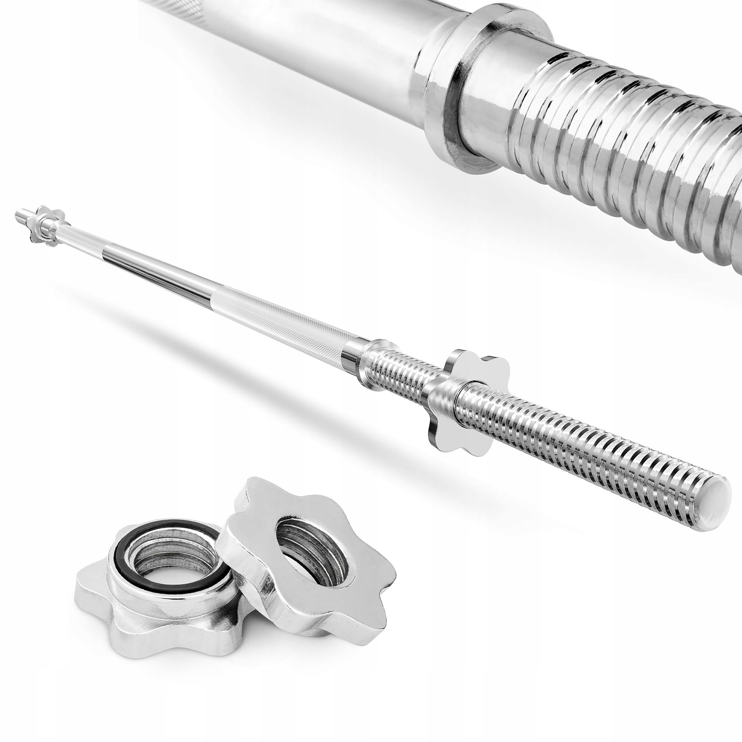 Gryf prosty stalowy sztanga 200cm 28mm pełny zaciski