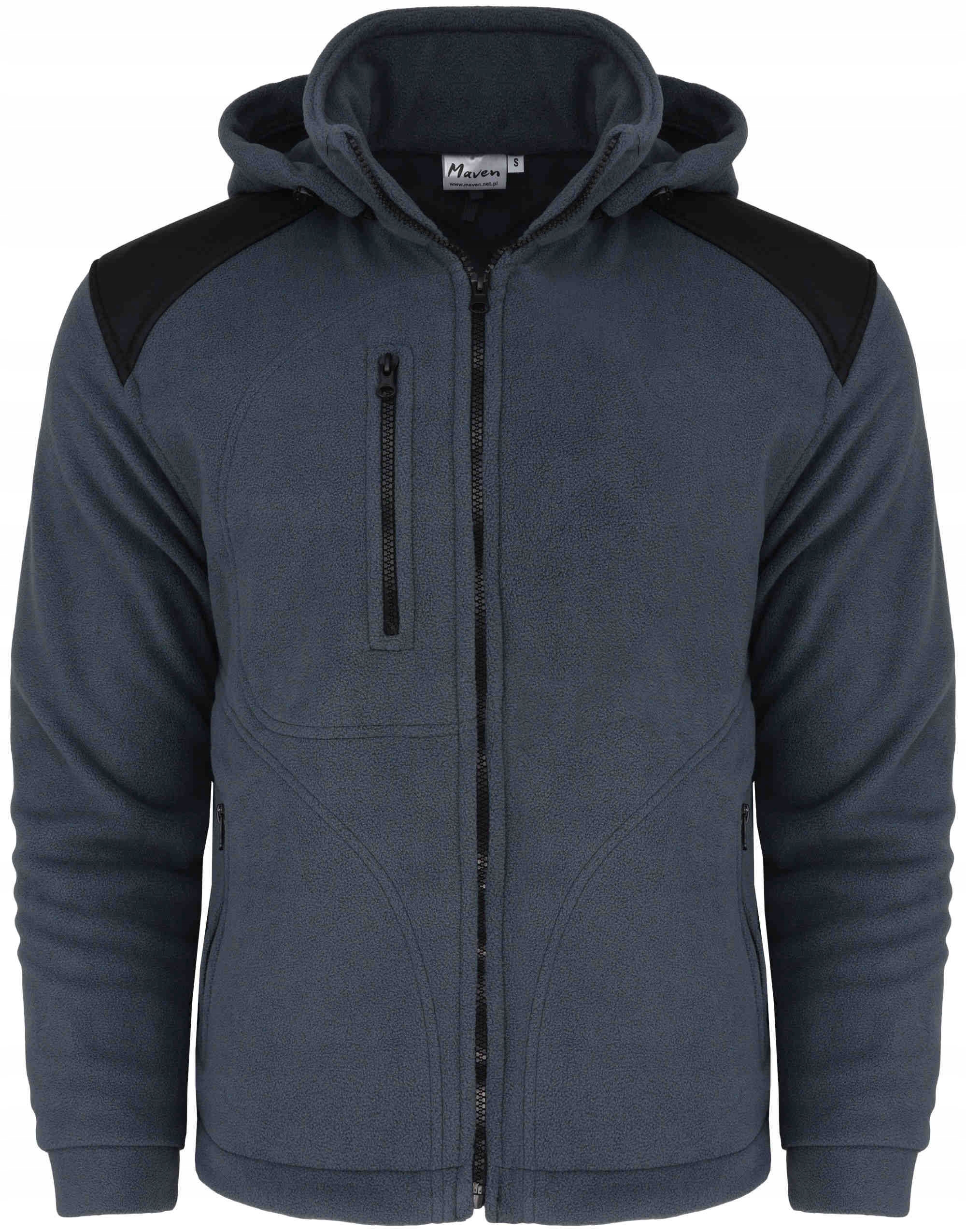 

Polski Gruby Polar Bluza Męski Szary Kaptur 4XL