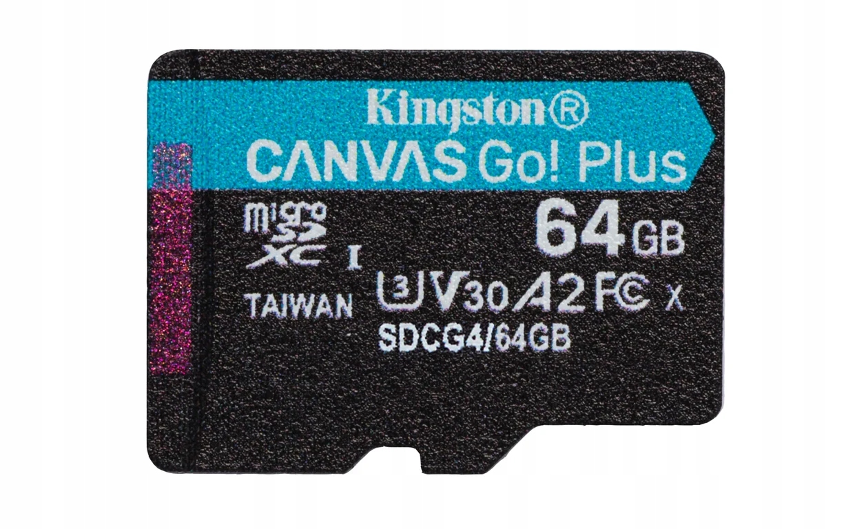 Kingston 64GB microSDXC Canvas Go Plus Gen4 200MB/s A2 U3 V30 Card bez