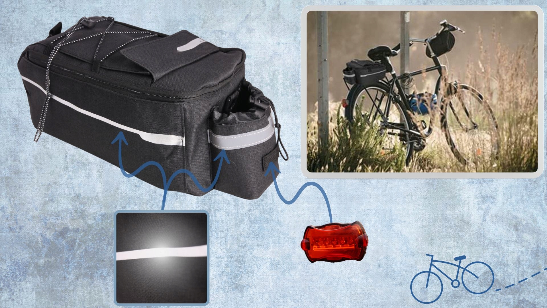 TORBA SAKWA NA BAGAŻNIK ROWEROWY NA ROWER POJEDYŃCZA Z KOMORĄ TERMO POJEMNA EAN (GTIN) 5903657557789