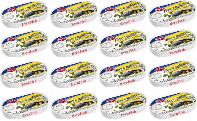 16x 170g Evrafish filety z makreli w oleju Karton