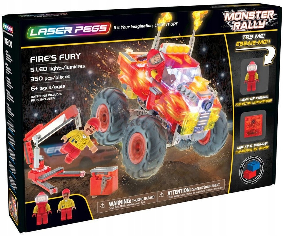 

Monster Truck Fires Fury Laser Pegs Klocki Świecą!