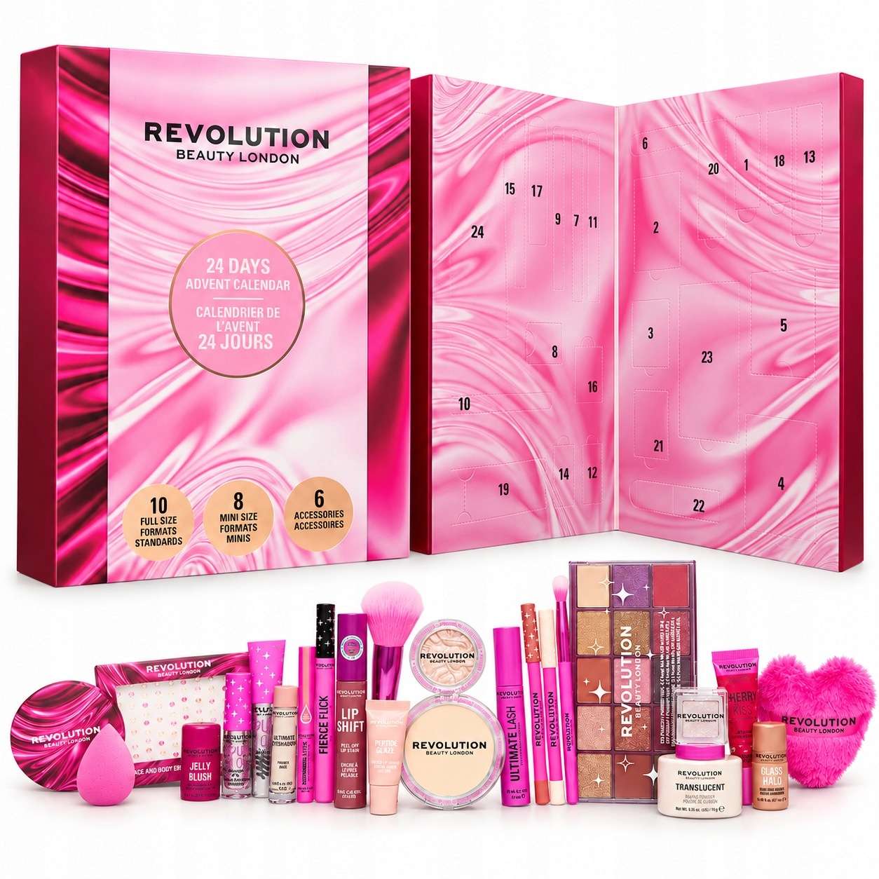 Adventní kalendář Revolution 24 Kosmetika Make-up pro ženy Dárek 2026