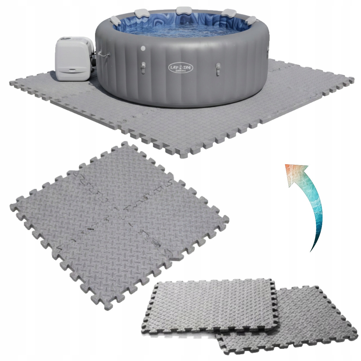Podlaha Pěnová Podložka Puzzle Bestway Lay-z-spa Santorini 216 cm