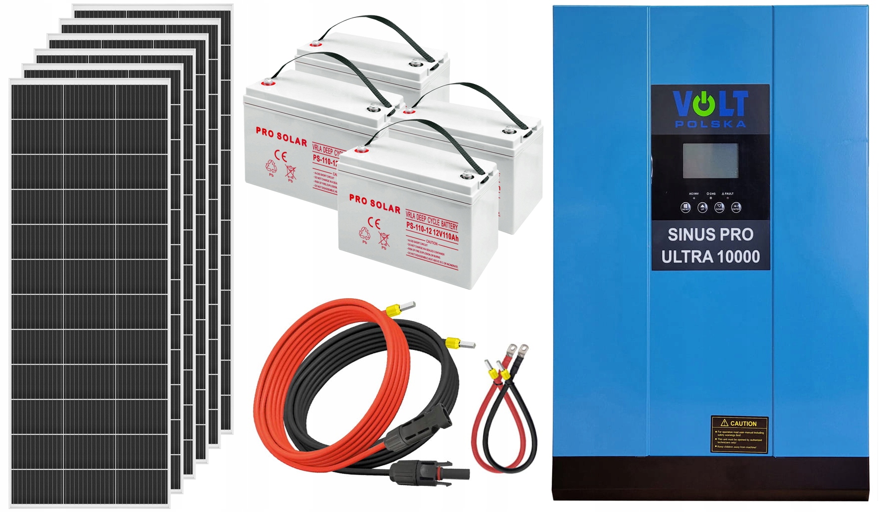 Zestaw Solarny Off Grid Falownik 5000W/10000W 48V 6X Panele 4X Deep 110AH