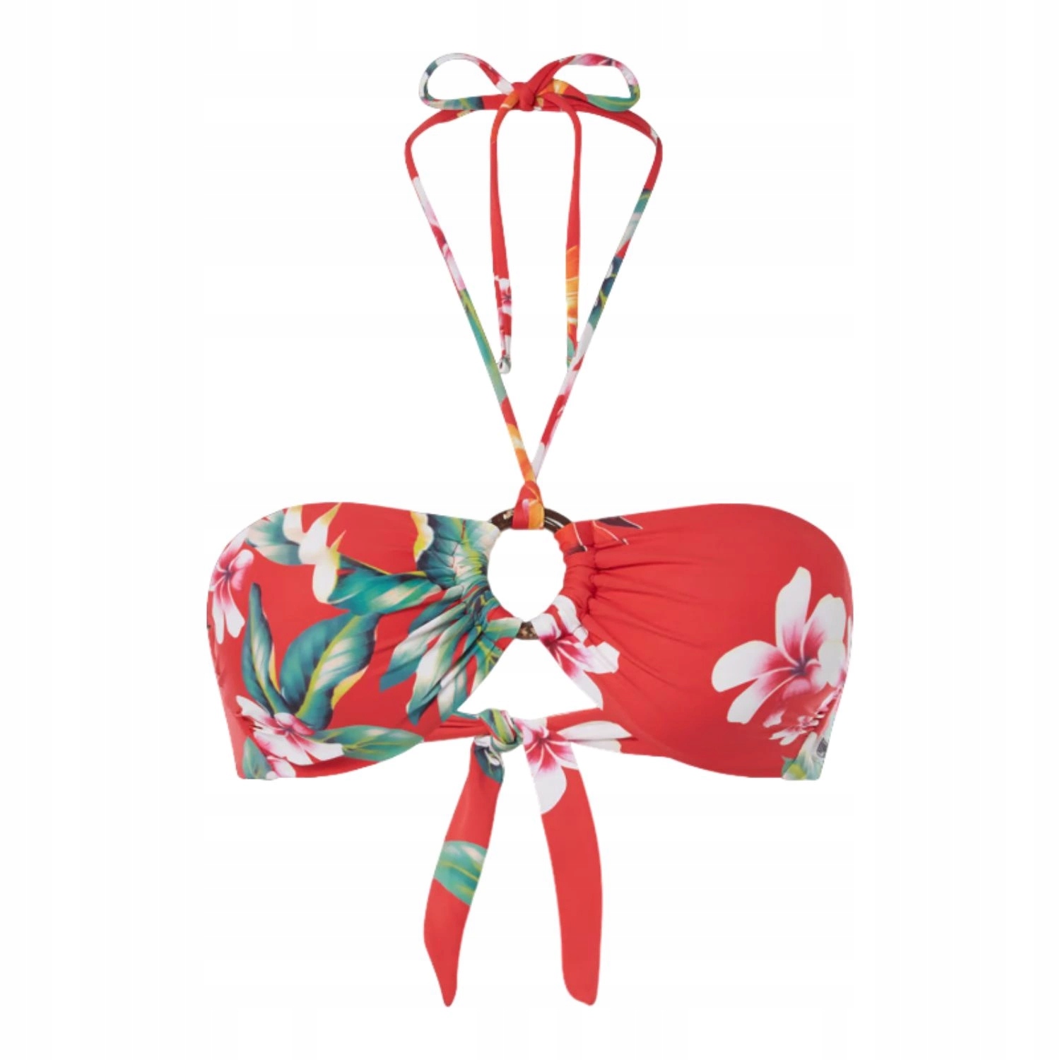 Plavková podprsenka Guess na pláž horní část bandeau červené barvy vel. M