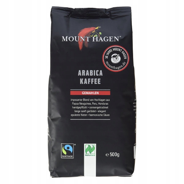 Levně Mount Hagen Fair Trade Organic Arabica Mletá káva 500g