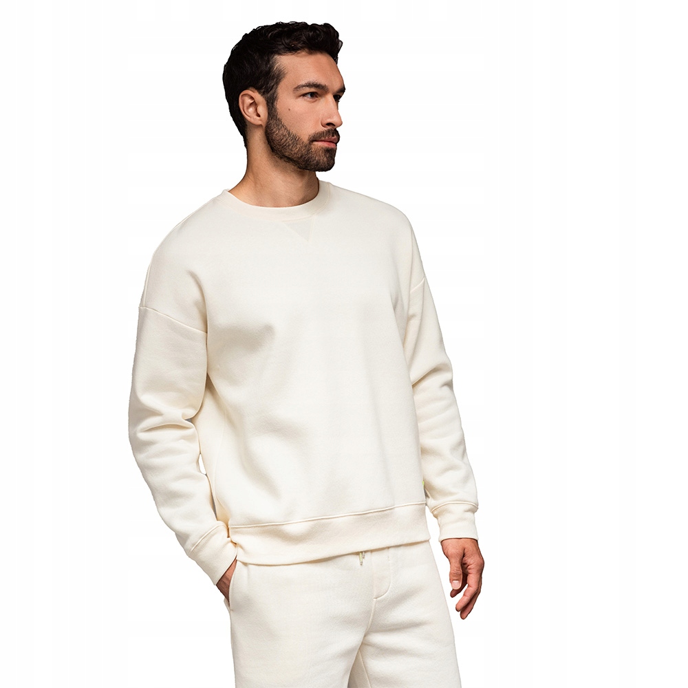 Klasická tepláková mikina unisex basic krémová Ombre OU-SNBC-0104 V2 vel M/L