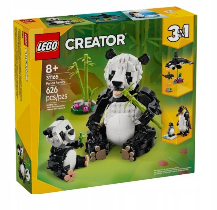 Lego 31165 Creator 3v1 Divoká Zvířata Rodina Pand Tučňák Kosatka