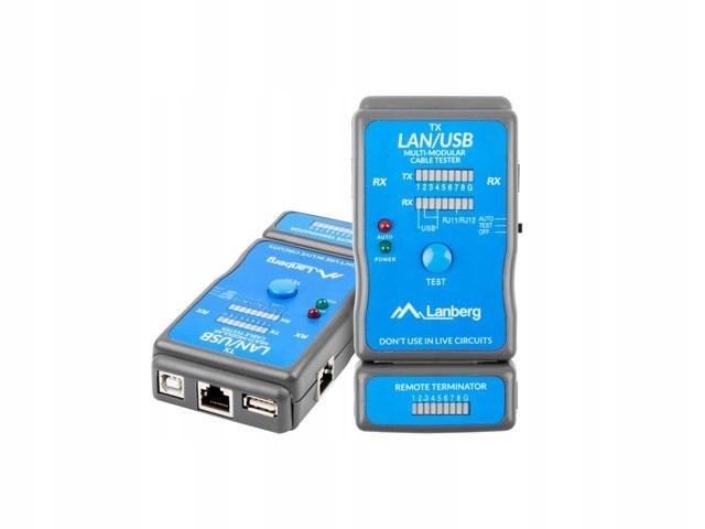 Tester kabli Lanberg NT-0403 RJ45, RJ11, Usb