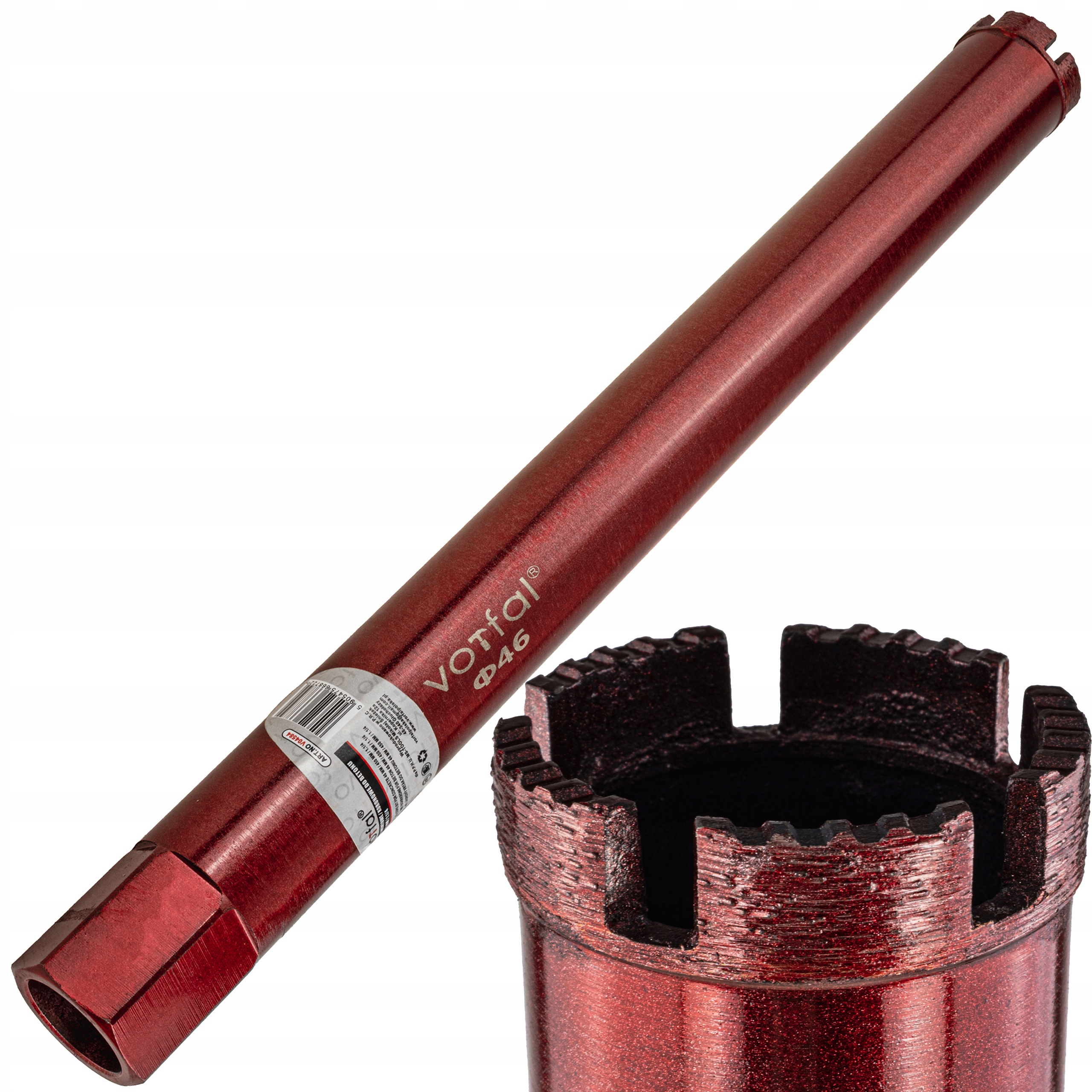 Wiertło Koronowe Diamentowe Do Betonu 46 x 450mm 1.1/4" Wiertnica Otwornica