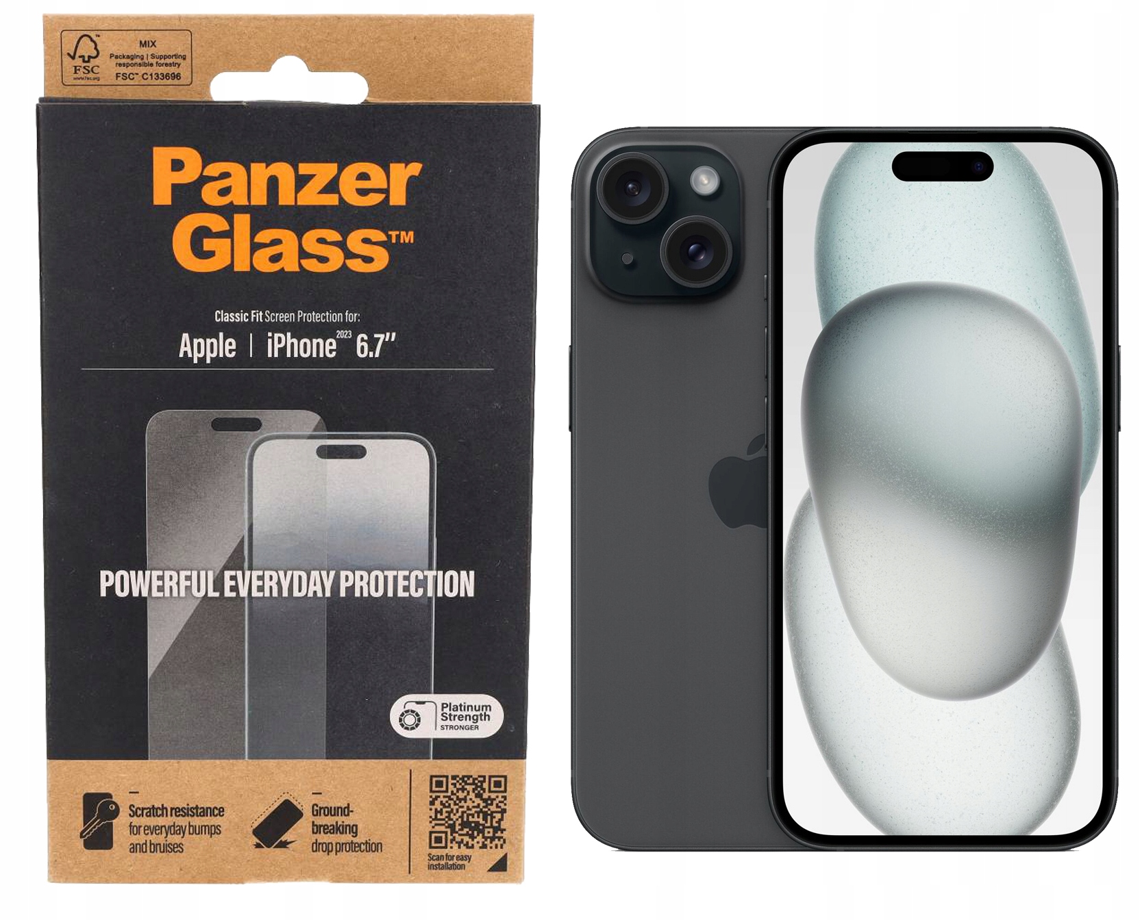 Tvrzené Sklo Classic Fit PanzerGlass pro iPhone 15 Plus 6,7"