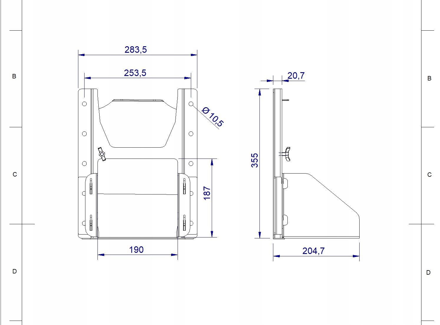 Przykrecany Wysyp Zsyp szyber do przyczep Rynienka Part number 02